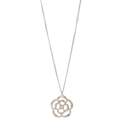 Chanel Crystal Pearl Camellia Necklace Gold 1 of 6