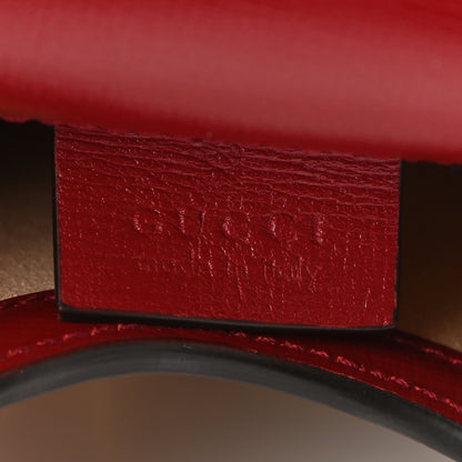 Gucci GG Supreme Monogram Azalea Calfskin Horsebit 1955 Crossbody Bag Beige Ebony New Cherry Red 6 of 10