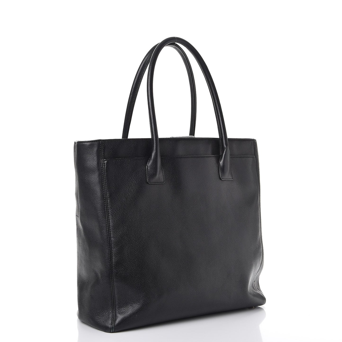 Calfskin Tall Cerf Tote Black