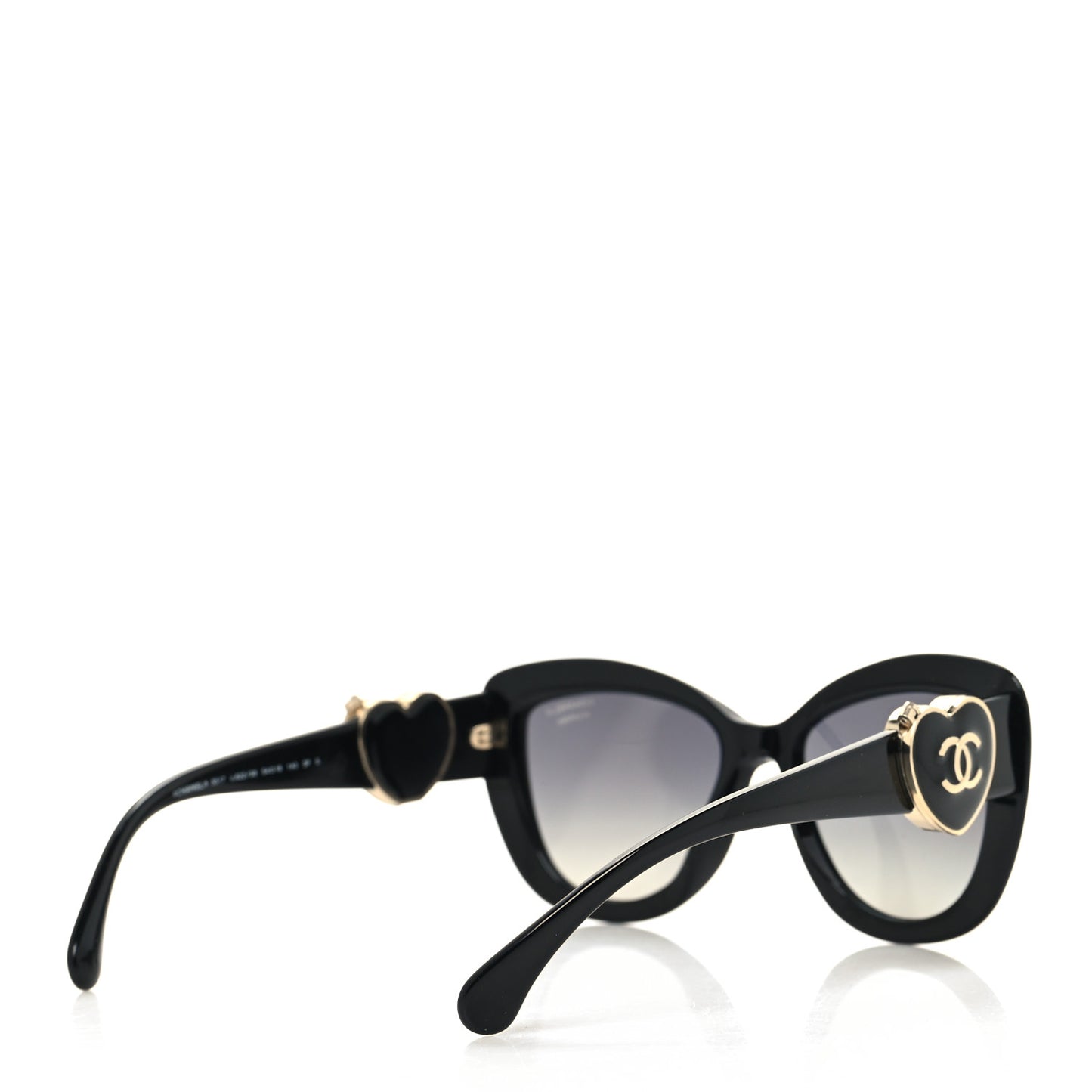 Acetate Enamel Heart Butterfly Sunglasses 5417 Black