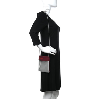 Prada Neoprene Mesh Pouch Burgundy Silver 2 of 9