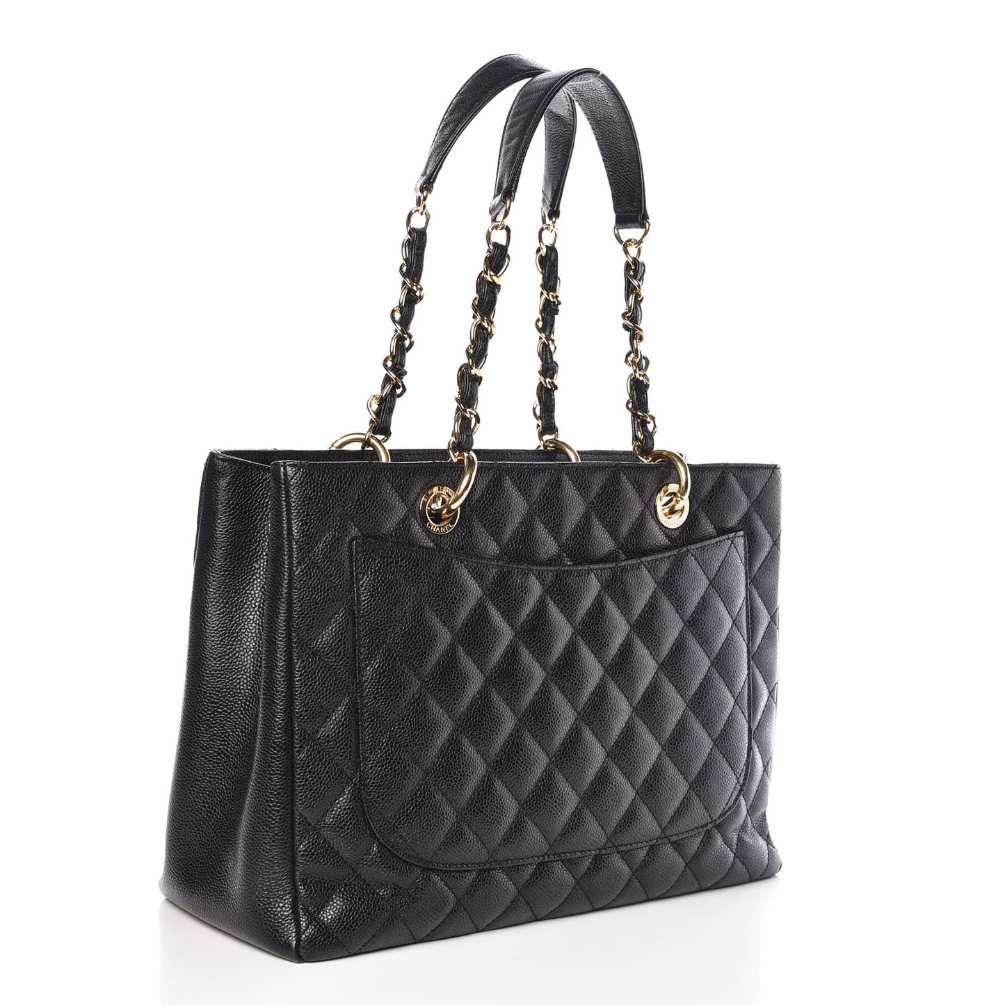 Caviar Quilted Grand Shopping Tote GST Black