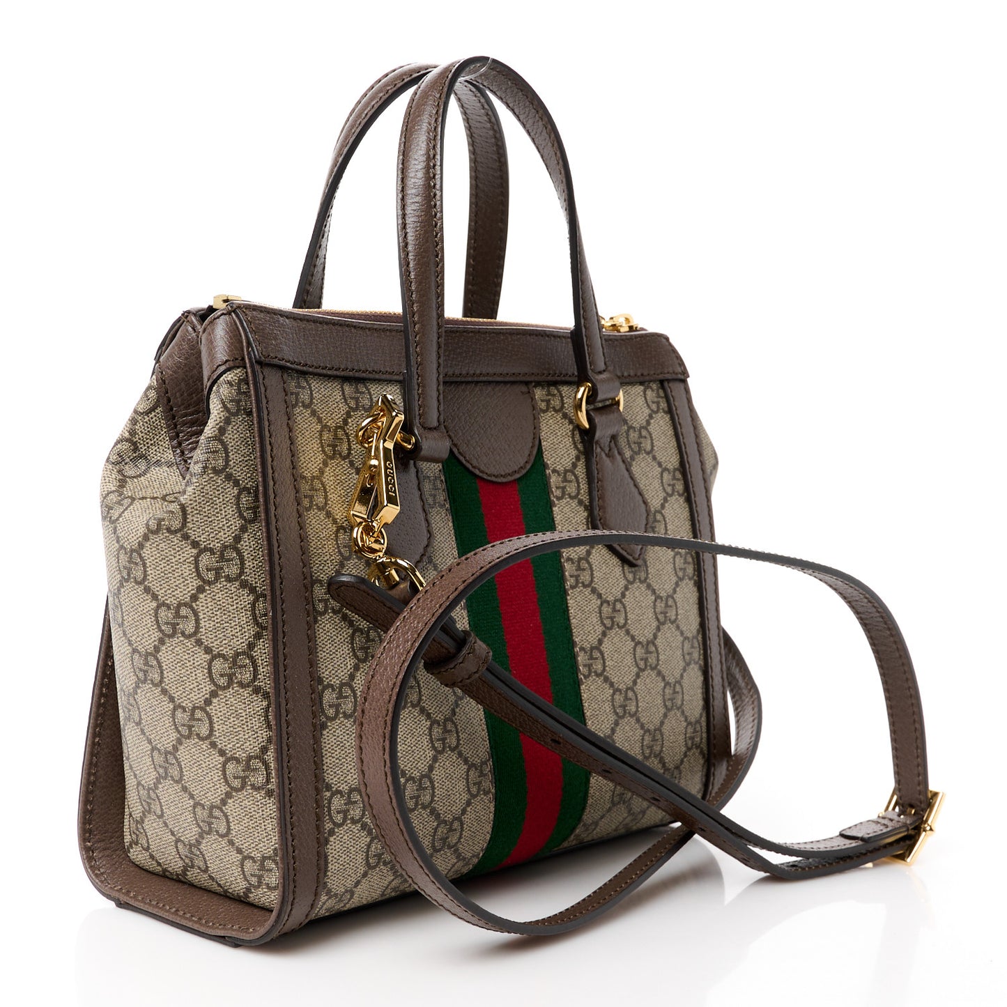GG Supreme Monogram Small Ophidia Tote Bag Brown