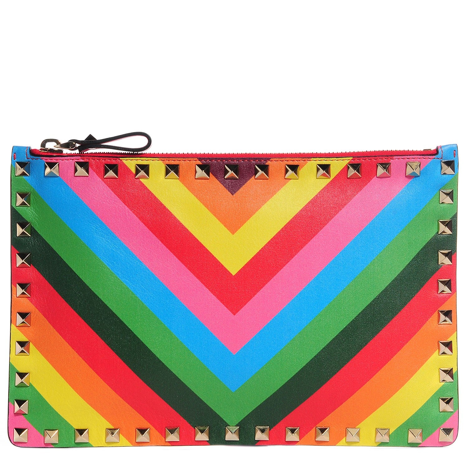 Valentino Garavani Vitello 1973 Medium Rockstud Zip Pouch Multicolor 1 of 7