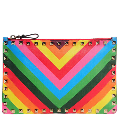 Valentino Garavani Vitello 1973 Medium Rockstud Zip Pouch Multicolor 1 of 7