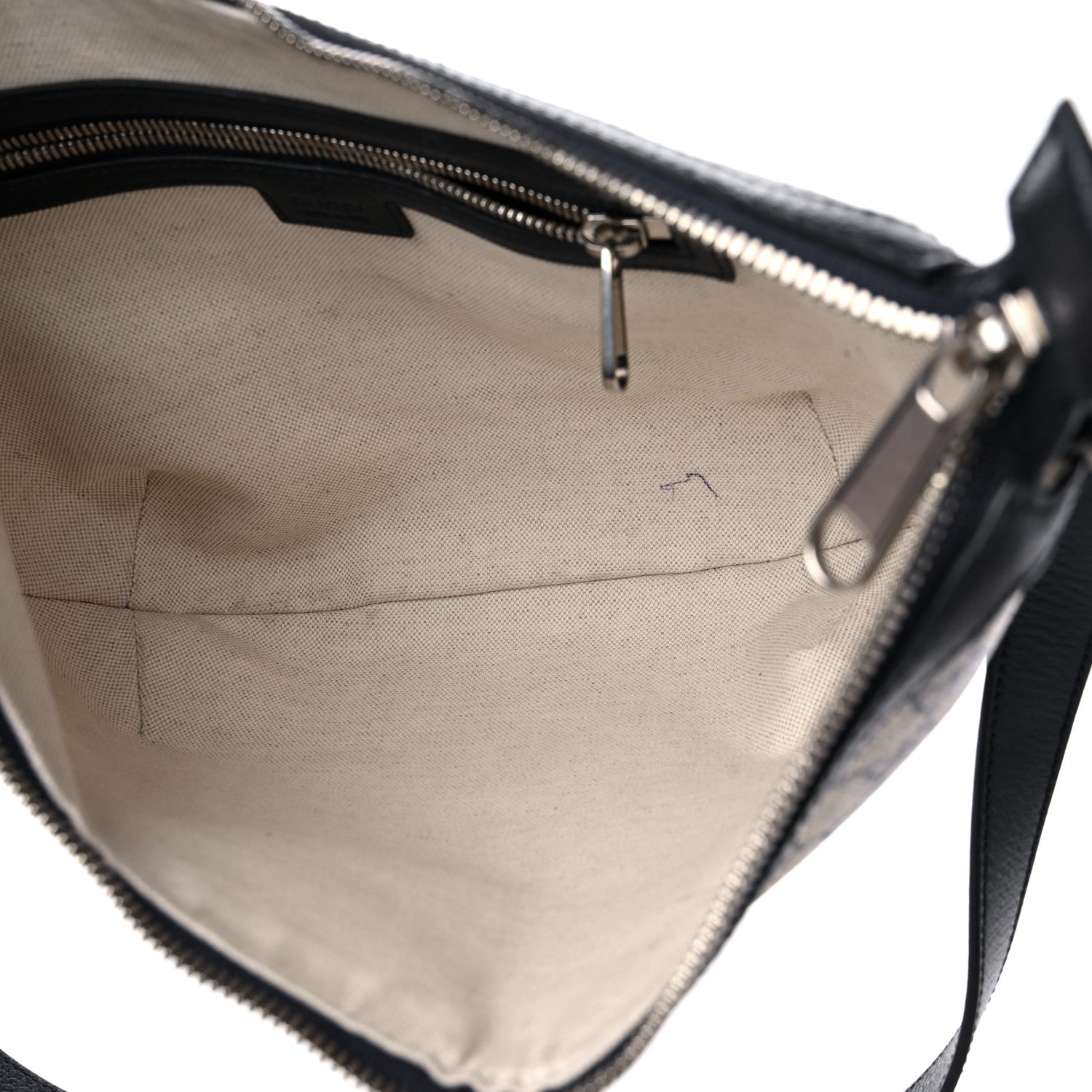 Gucci GG Supreme Monogram Textured Dollar Calfskin Web Small Ophidia Half Moon Hobo Beige Blue 5 of 11