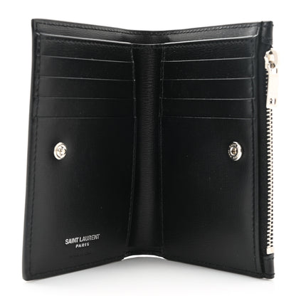 Saint Laurent Calfskin Monogram Bi Fold Zipped Wallet Black 5 of 7