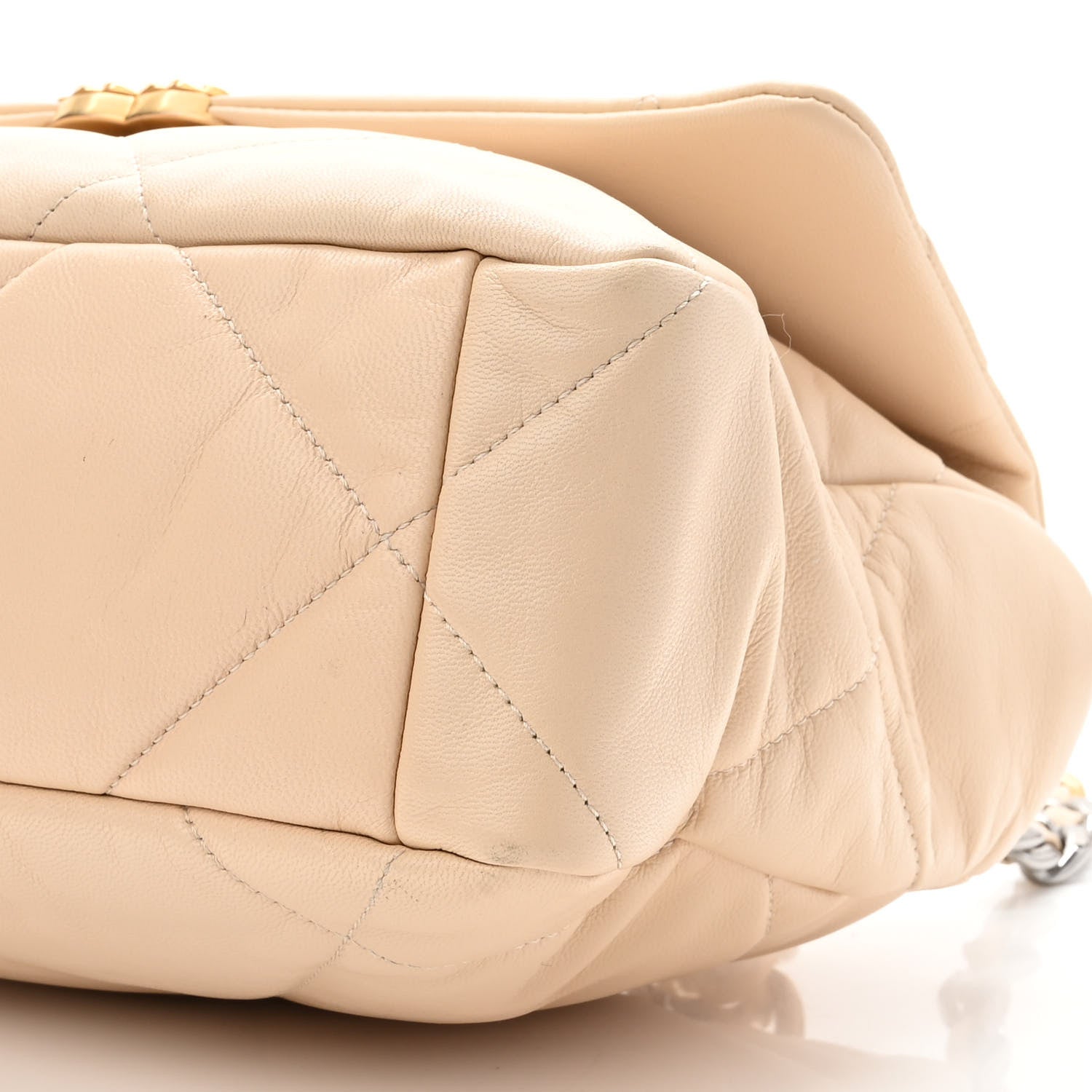 Chanel Lambskin Quilted Large Chanel 19 Flap Beige 10 of 10
