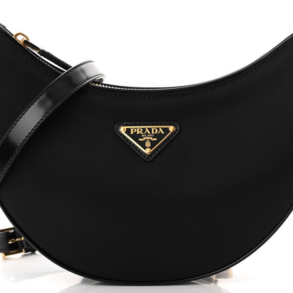 Prada Re-Nylon Spazzolato Small Arque Shoulder Bag Black 8 of 12