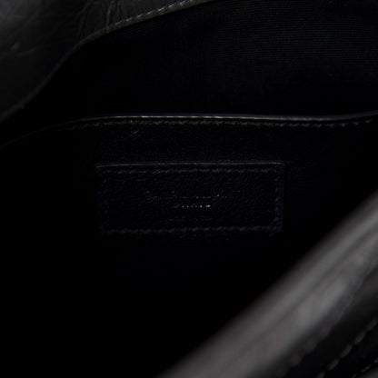 Saint Laurent Crinkled Calfskin Matelasse Monogram Baby Niki Chain Satchel Storm 9 of 11
