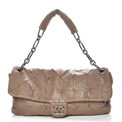 Chanel Lambskin Quilted Jumbo Origami Soft Squares Flap Khaki 1 of 7