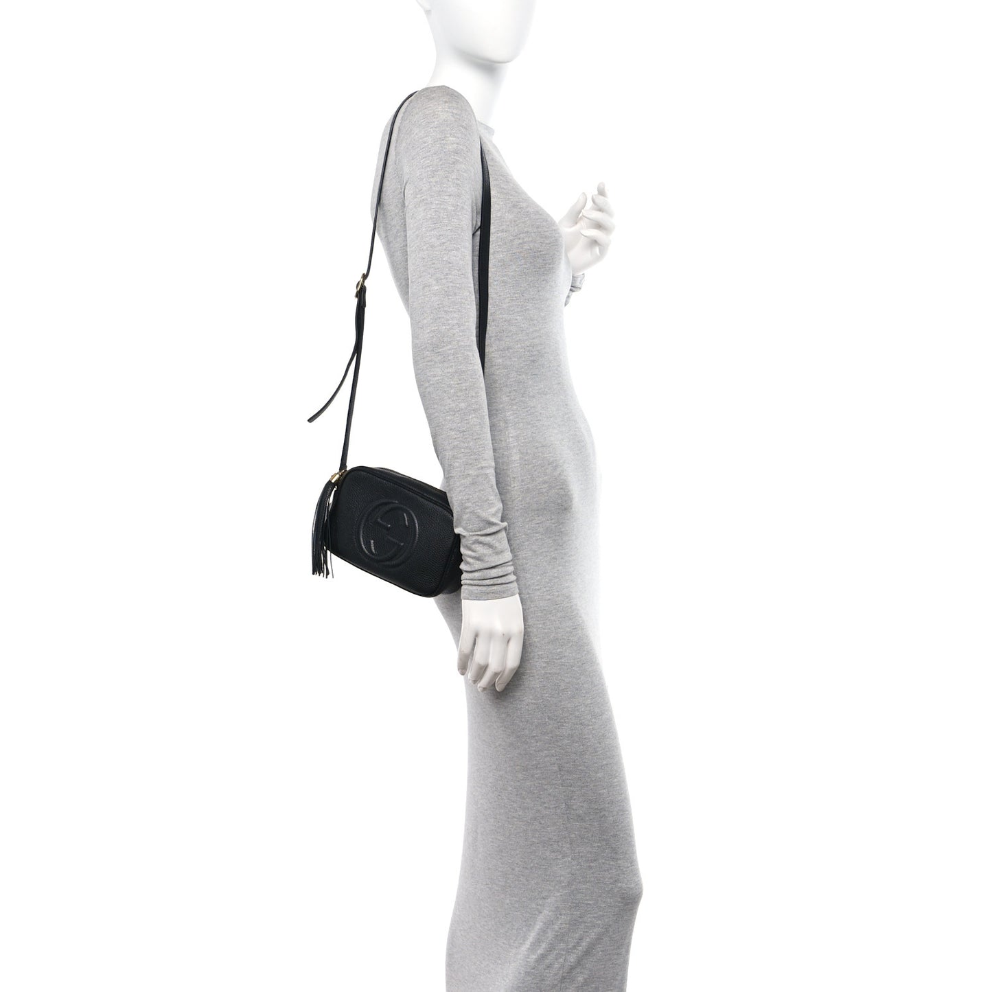 Pebbled Calfskin Mini Soho Disco Bag Black