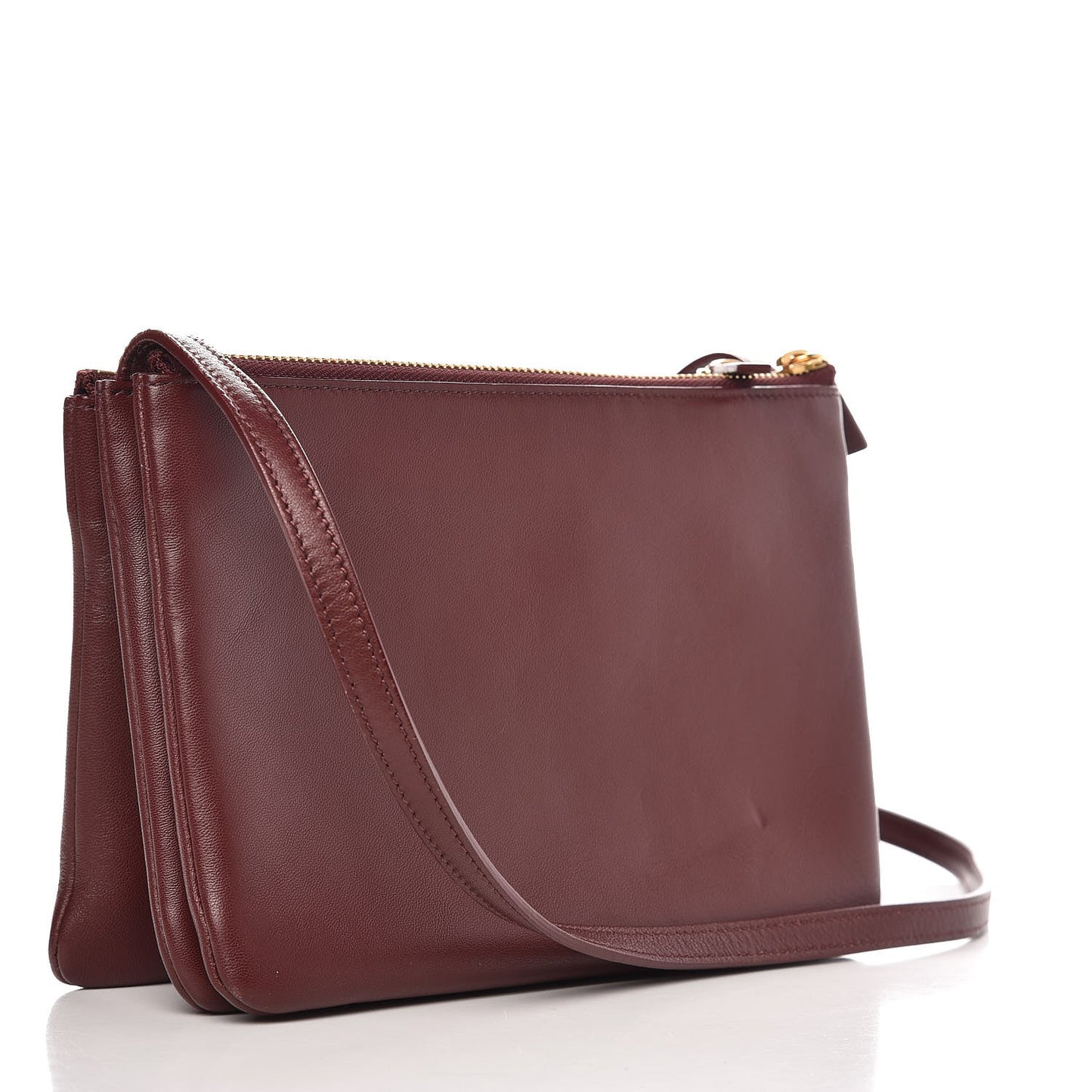 Smooth Lambskin Small Trio Crossbody Bag Burgundy
