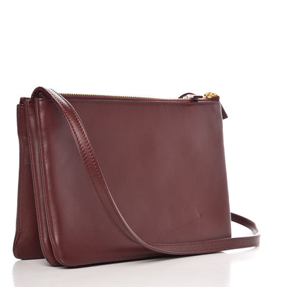 Celine Smooth Lambskin Small Trio Crossbody Bag Burgundy 3 of 11