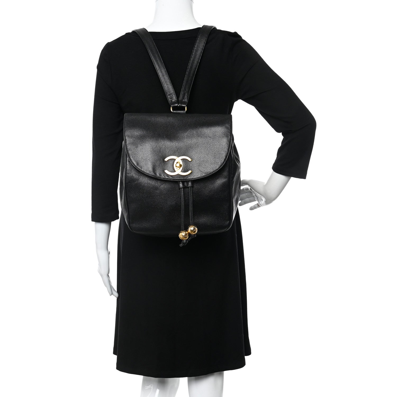 Chanel Caviar CC Backpack Black 2 of 10