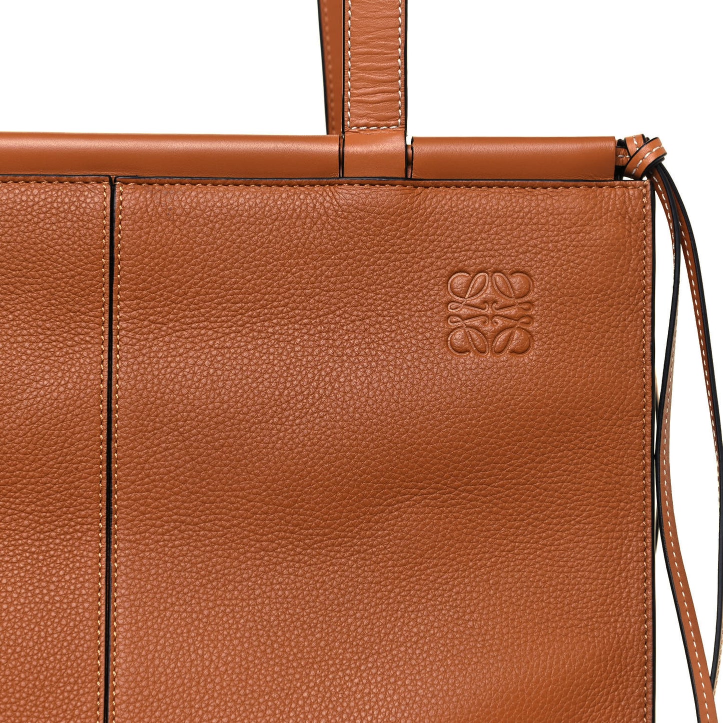 Grained Calfskin Cushion Tote Tan