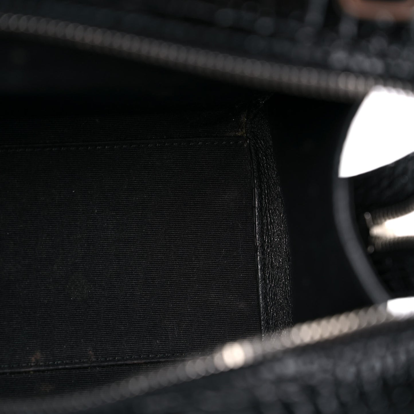 Calfskin Crocodile Embossed Small Uptown Tote Black