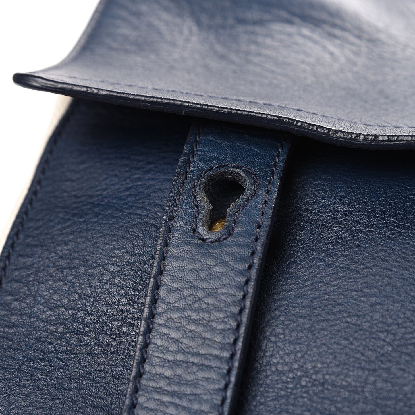 Calfskin Canvas Large Muse Two Navy