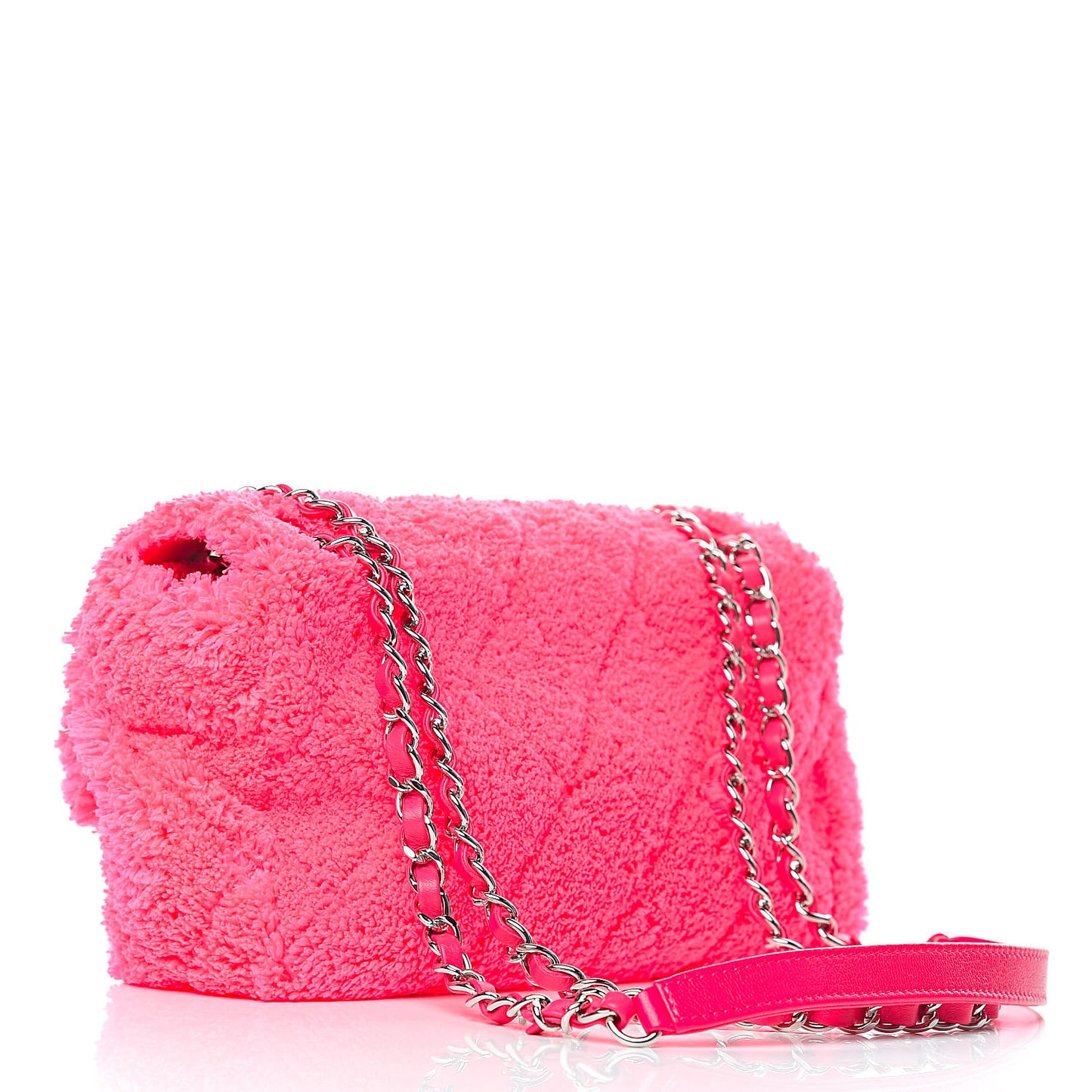 Lambskin Calfskin Mixed Fibers Quilted Medium Flap Pink