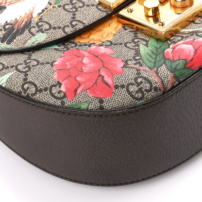 Gucci GG Supreme Monogram Tian Web Medium Padlock Messenger Shoulder Bag Beige Multicolor New Acero 11 of 12