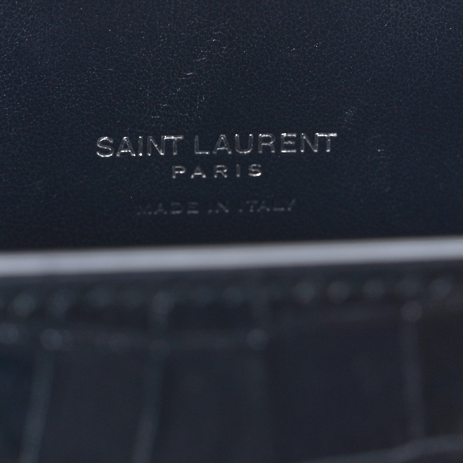 Saint Laurent Calfskin Crocodile Embossed Nano Sac De Jour Deep Marine 7 of 10