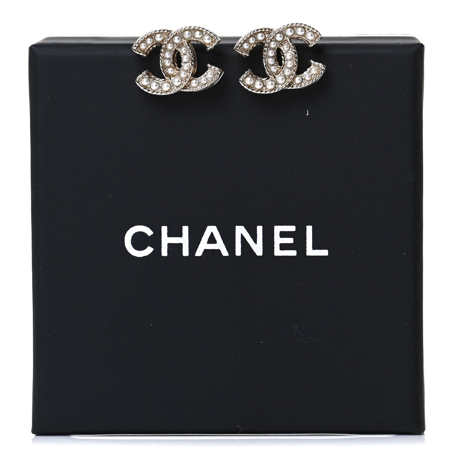 Chanel Pearl CC Earrings Gold 6 of 6