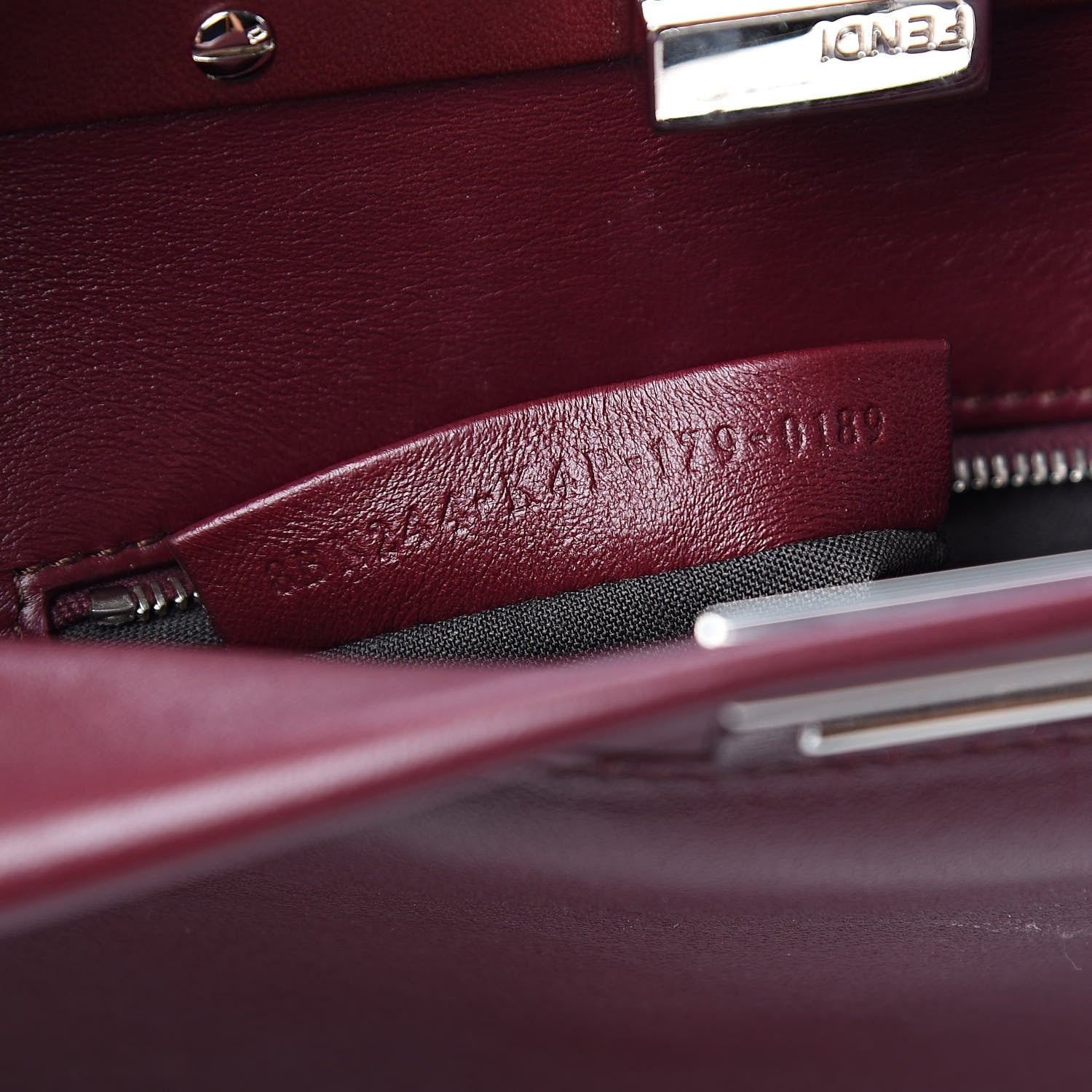 Fendi Nappa Mini Peekaboo Iconic Satchel Bordeaux 8 of 14