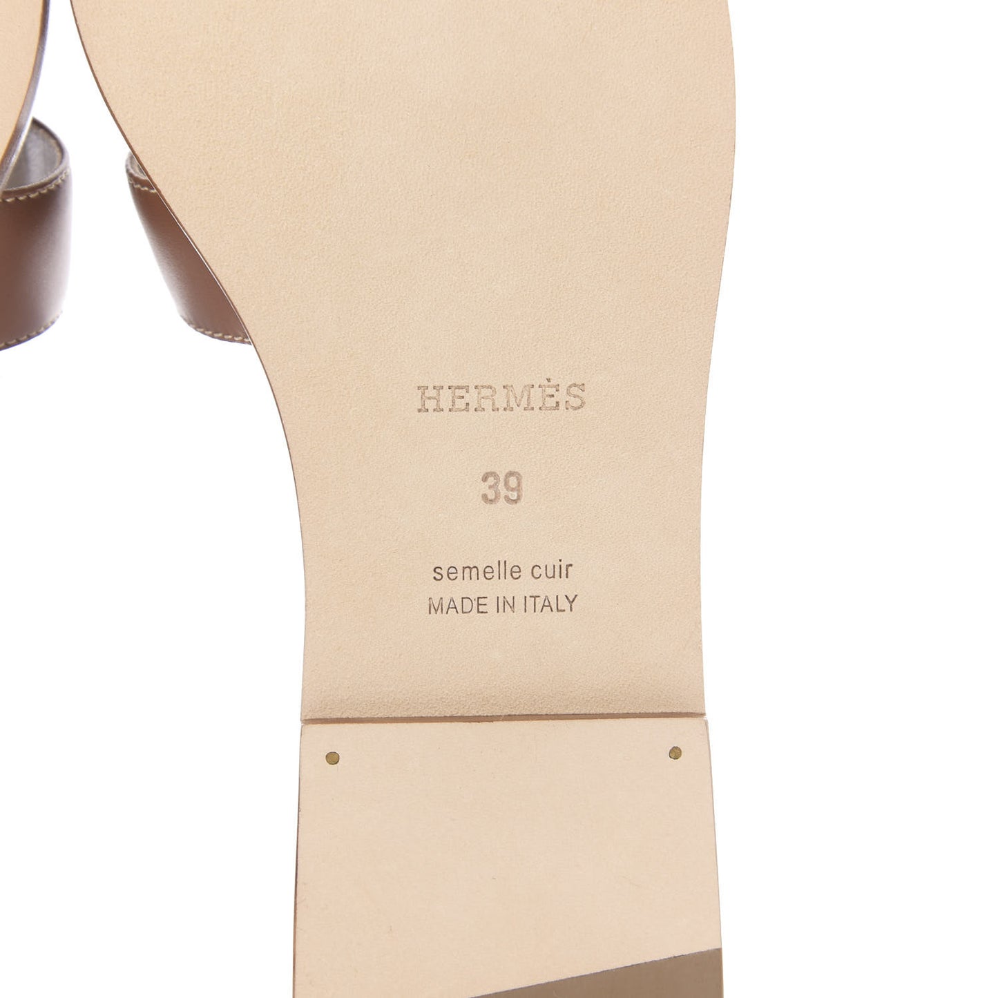 Box Calfskin Oran Sandals 39 Gold