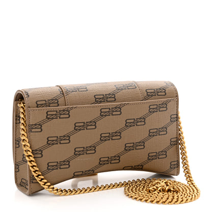 Balenciaga Coated Canvas BB Monogram Hourglass Chain Bag Beige Brown 3 of 9