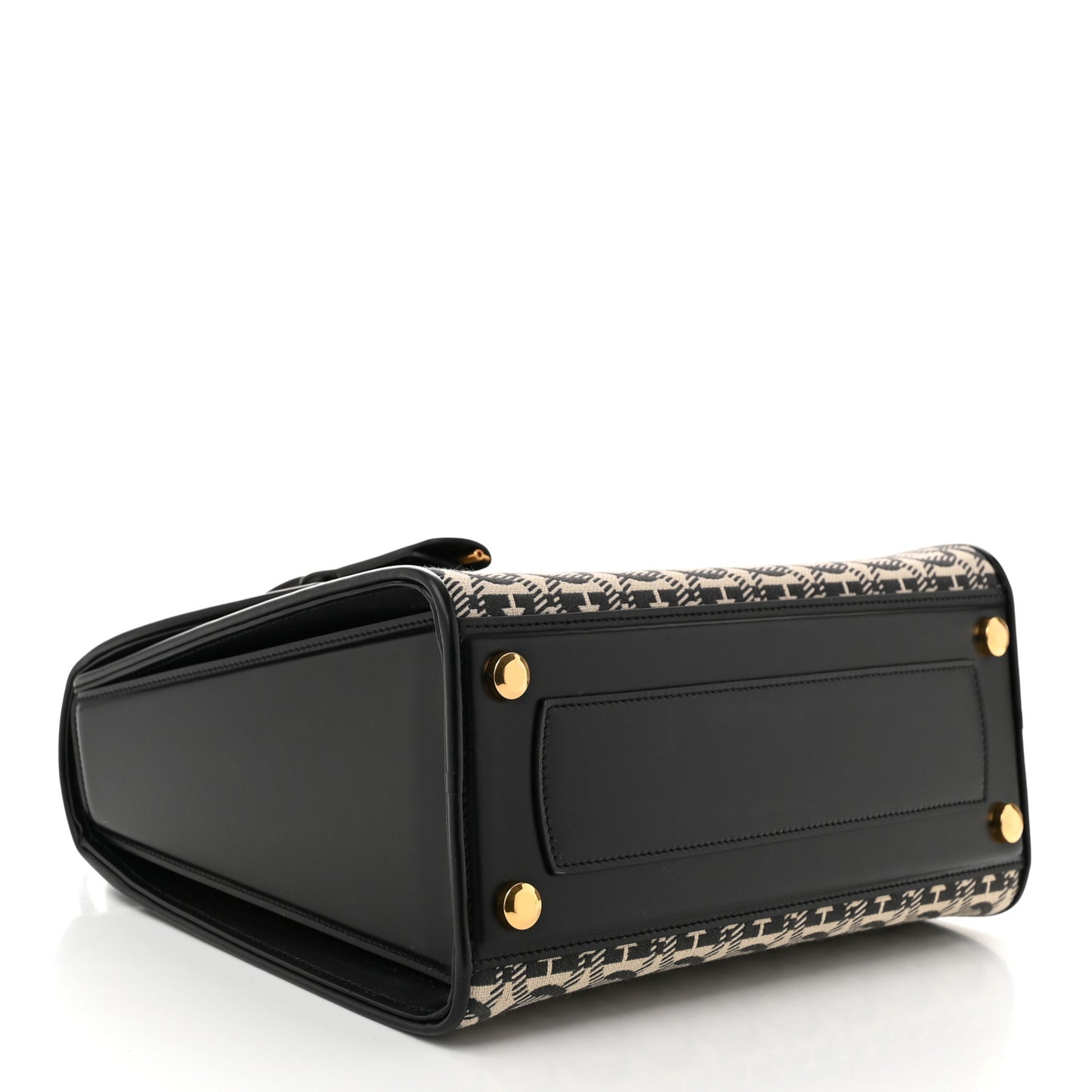 Canvas Calfskin Gancini Medium Boxyz Black Beige