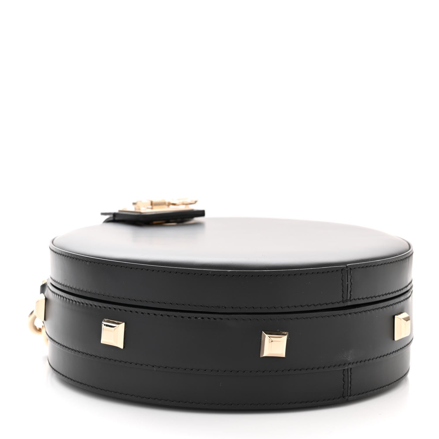 Salvatore Ferragamo Calfskin Round Studio Crossbody Black 4 of 9