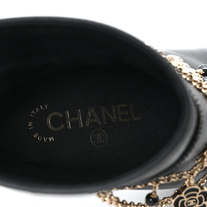 Chanel Lambskin Patent Calfskin Ankle Boots 36 Black 8 of 9
