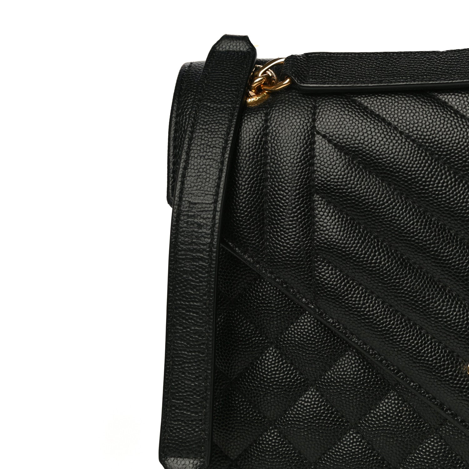 Saint Laurent Grain De Poudre Textured Mixed Matelasse Triquilt Medium Monogram Satchel Black 16 of 16