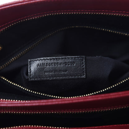 Saint Laurent Grain de Poudre Matelasse Chevron Medium Tribeca Shopping Bag Garnet 9 of 12