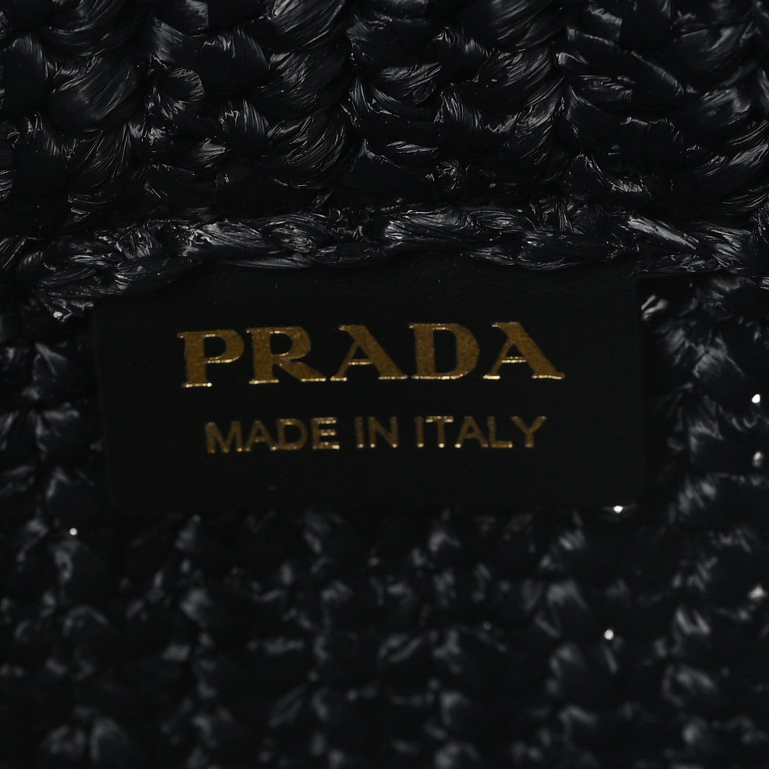 Prada Yarn Raffia Effect Crochet Small Logo Tote Black 6 of 9