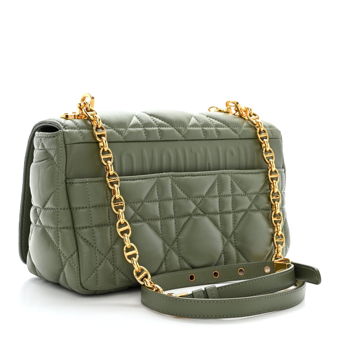 Calfskin Macrocannage Medium Caro Bag Cedar Green