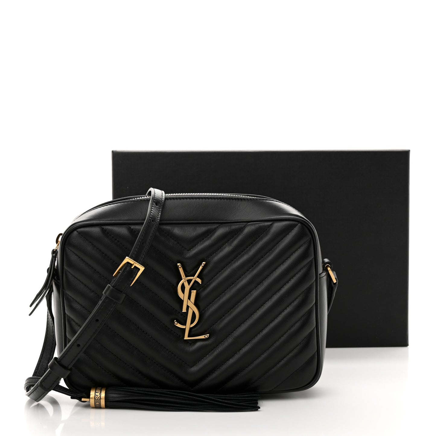 Calfskin Matelasse Monogram Lou Camera Bag Black