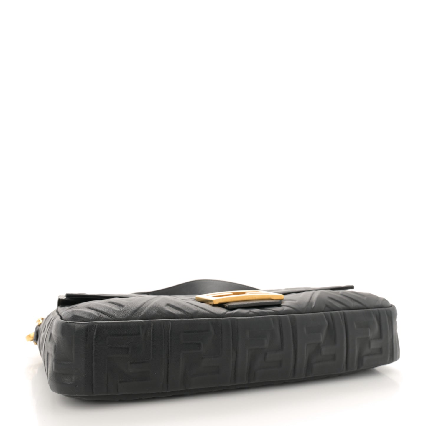 Nappa FF 1974 Embossed Large Baguette Black