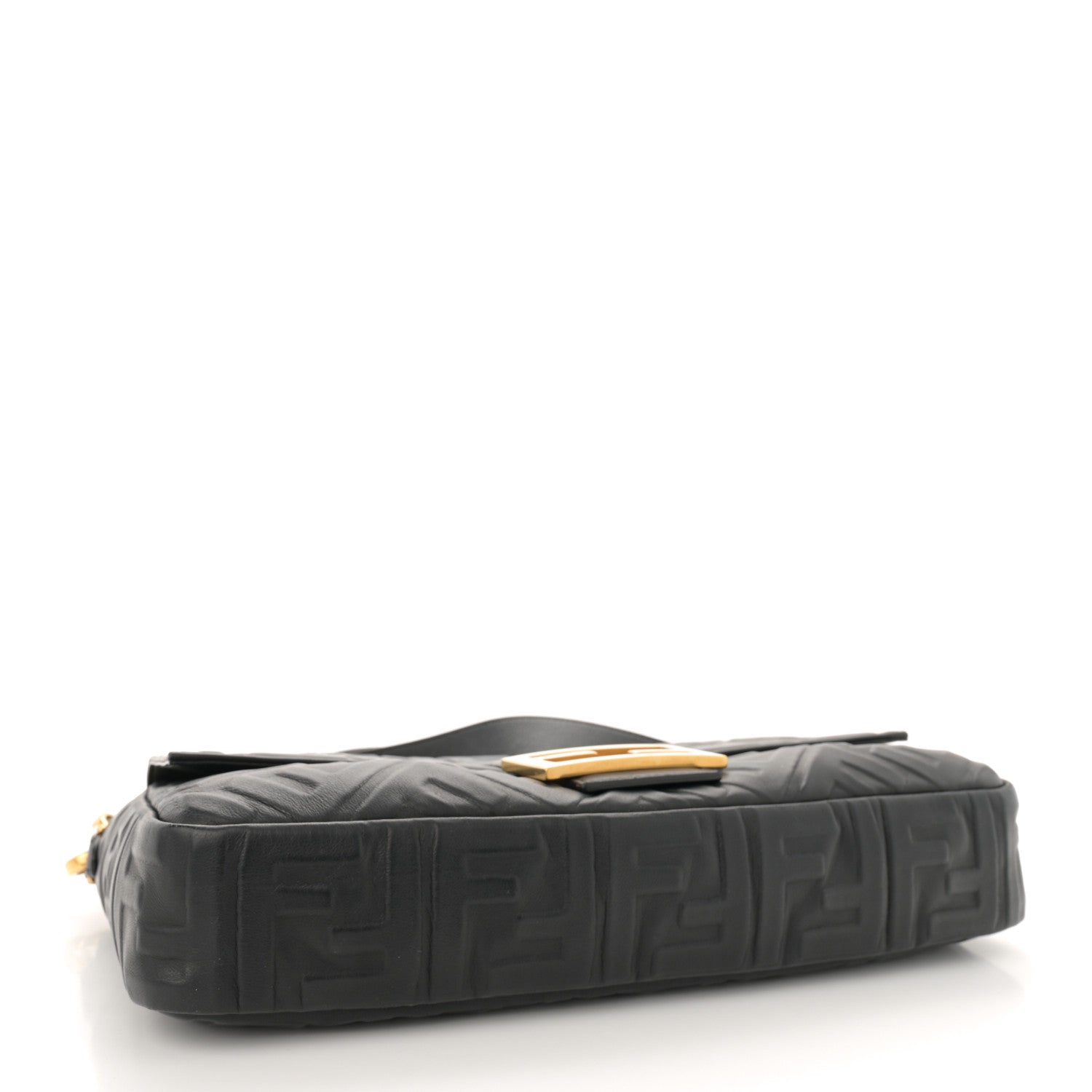 Fendi Nappa FF 1974 Embossed Large Baguette Black 4 of 13