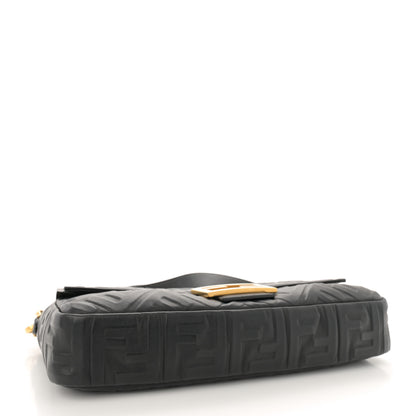 Fendi Nappa FF 1974 Embossed Large Baguette Black 4 of 13