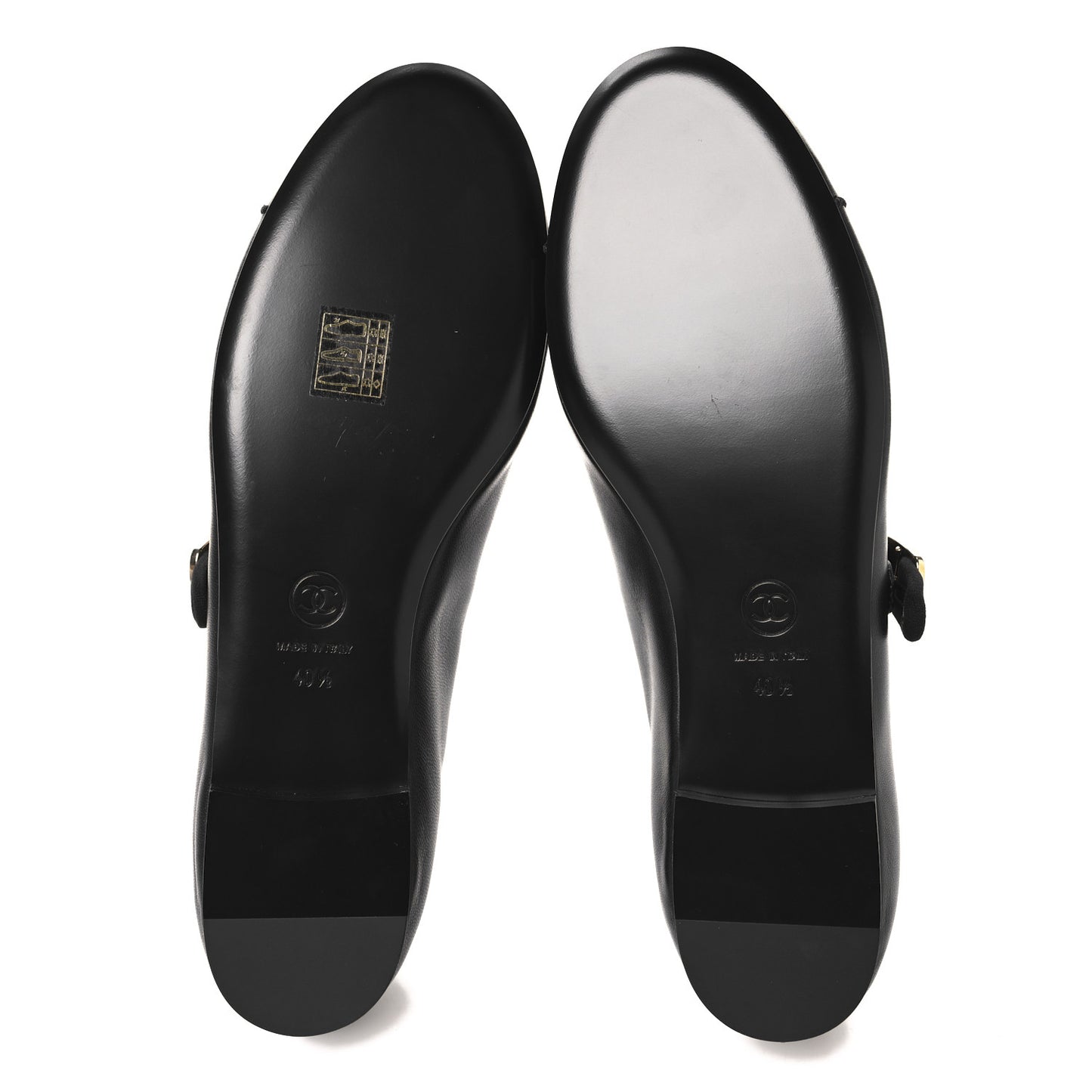 Lambskin Mary Jane Flats 40.5 Black