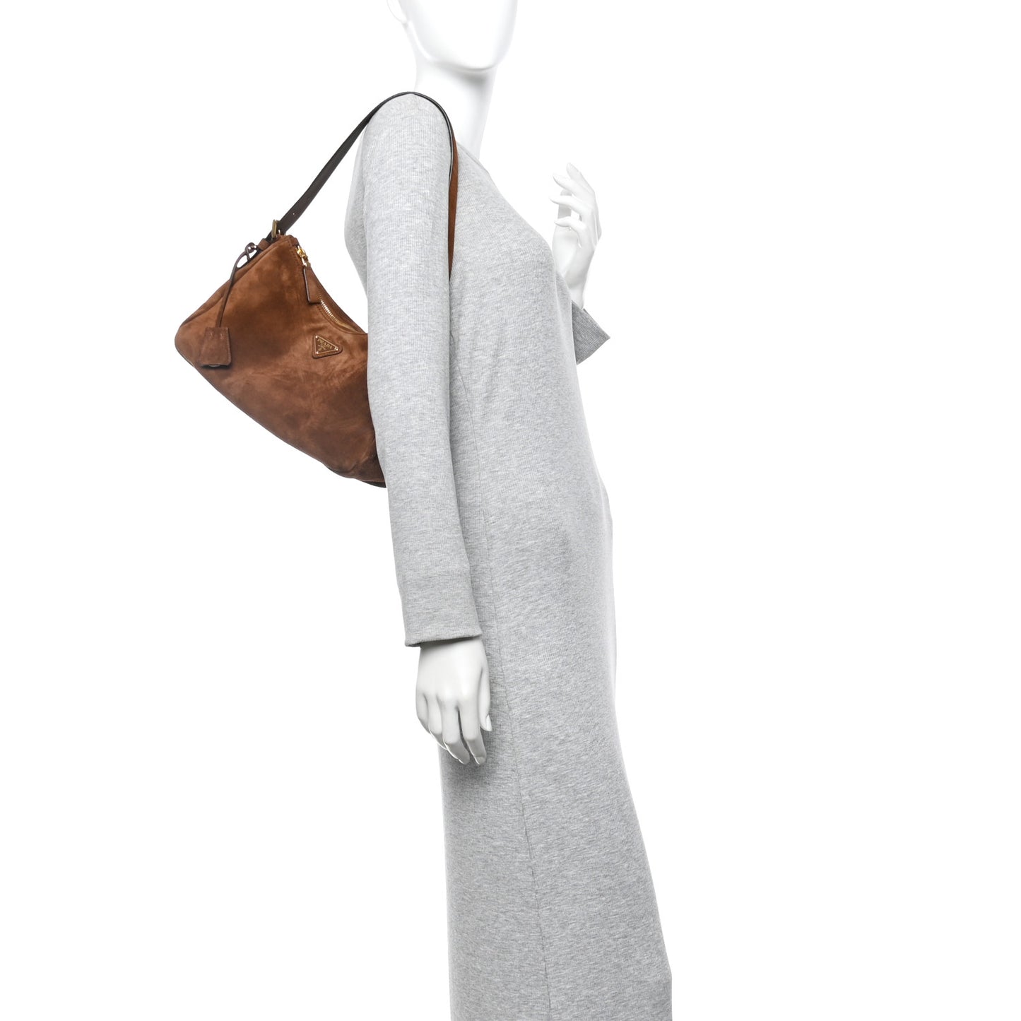 Scamosciato Suede Medium Aimee Shoulder Bag Cacao