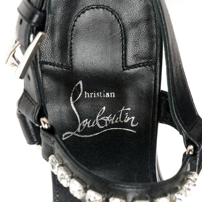 Christian Louboutin Nappa Crystal Pyrastrass 110 Wedge Sandals 37 Black 8 of 10