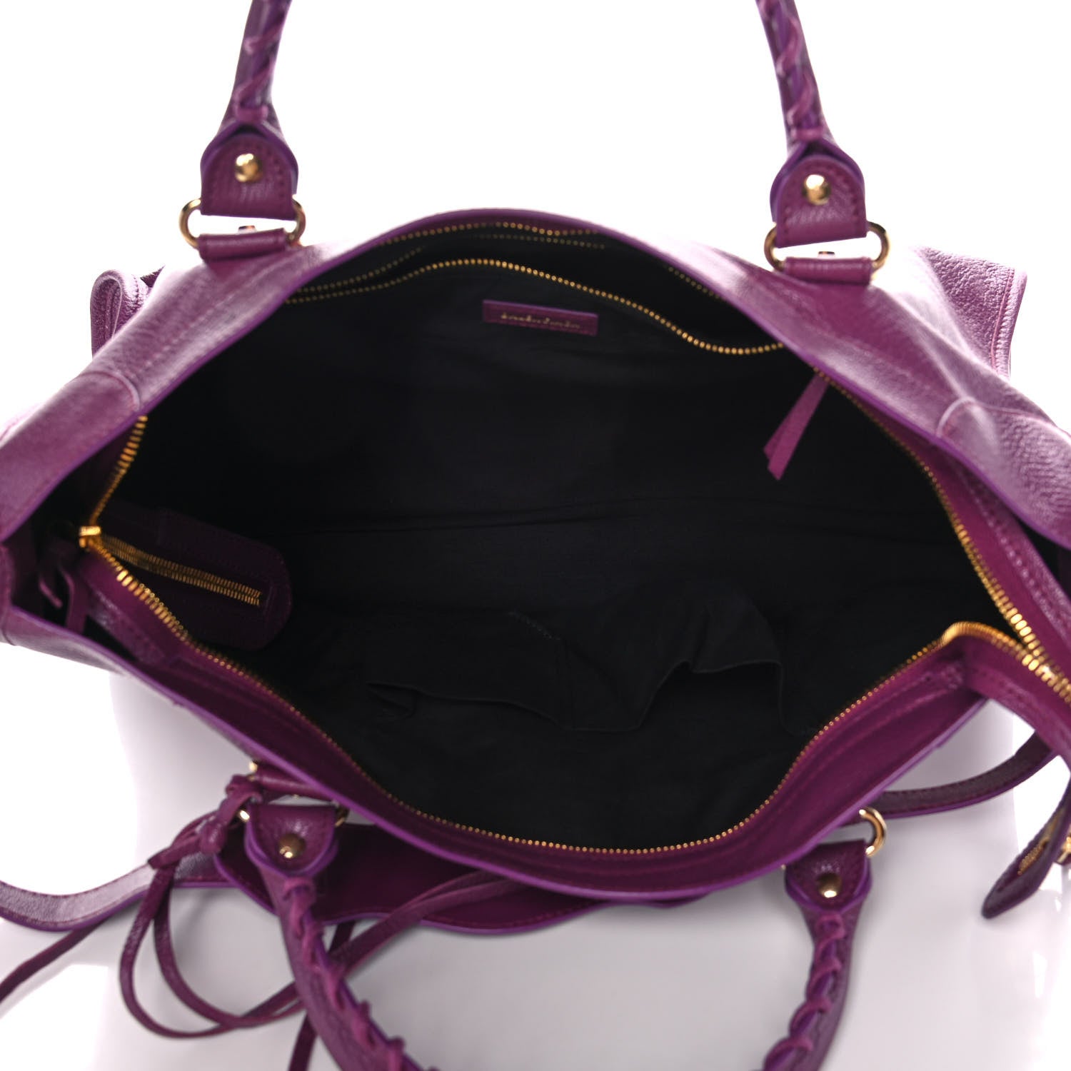 Balenciaga Chevre Gold Metallic Edge Hardware City Violet Prune 5 of 9