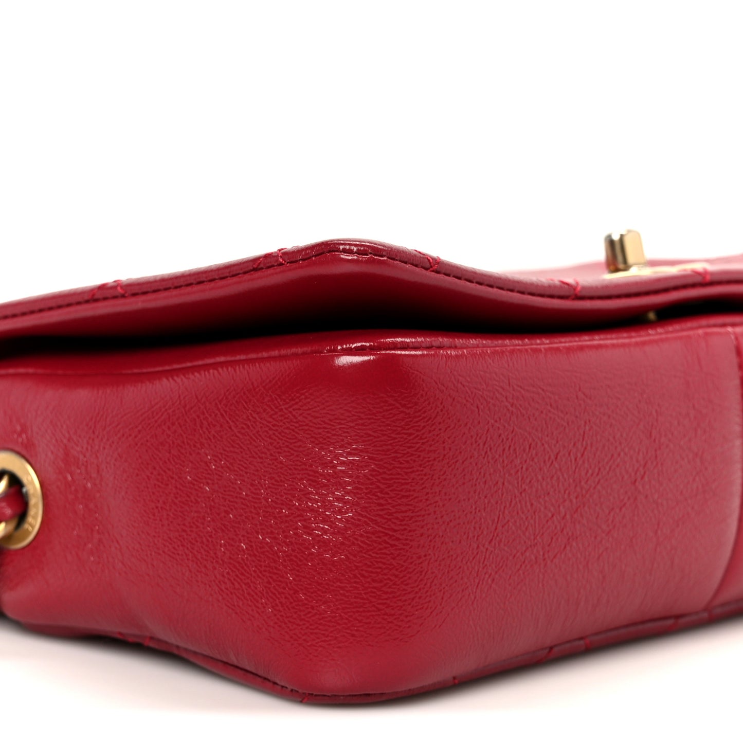 Shiny Lambskin Quilted Small Fashion Therapy Flap Bag Red