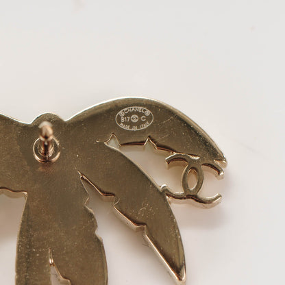 Chanel Enamel Pearl Palm Tree Brooch Green Gold 4 of 4