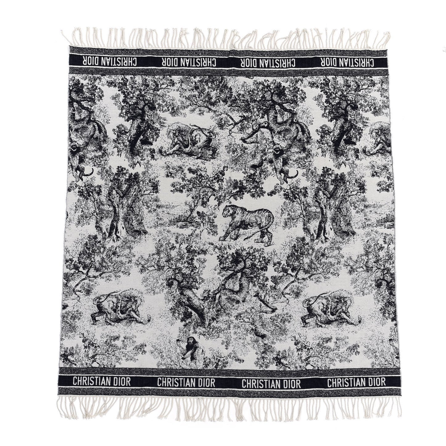Wool Cashmere Dioriviera Toile De Jouy Throw Blue