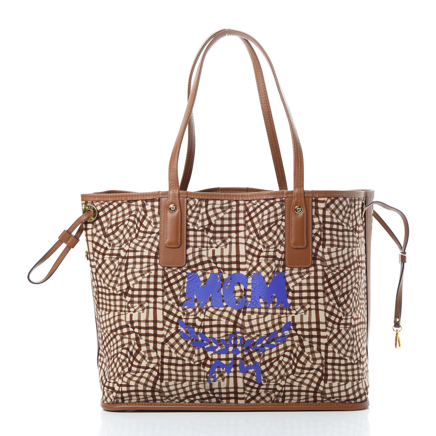 MCM Visetos Medium Liz Reversible Shopper Tote Cognac 4 of 16
