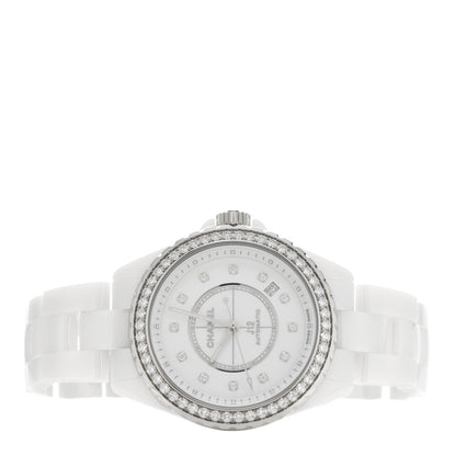 Chanel Stainless Steel Ceramic Diamond Bezel 38mm J12 Automatic Watch White 2 of 5