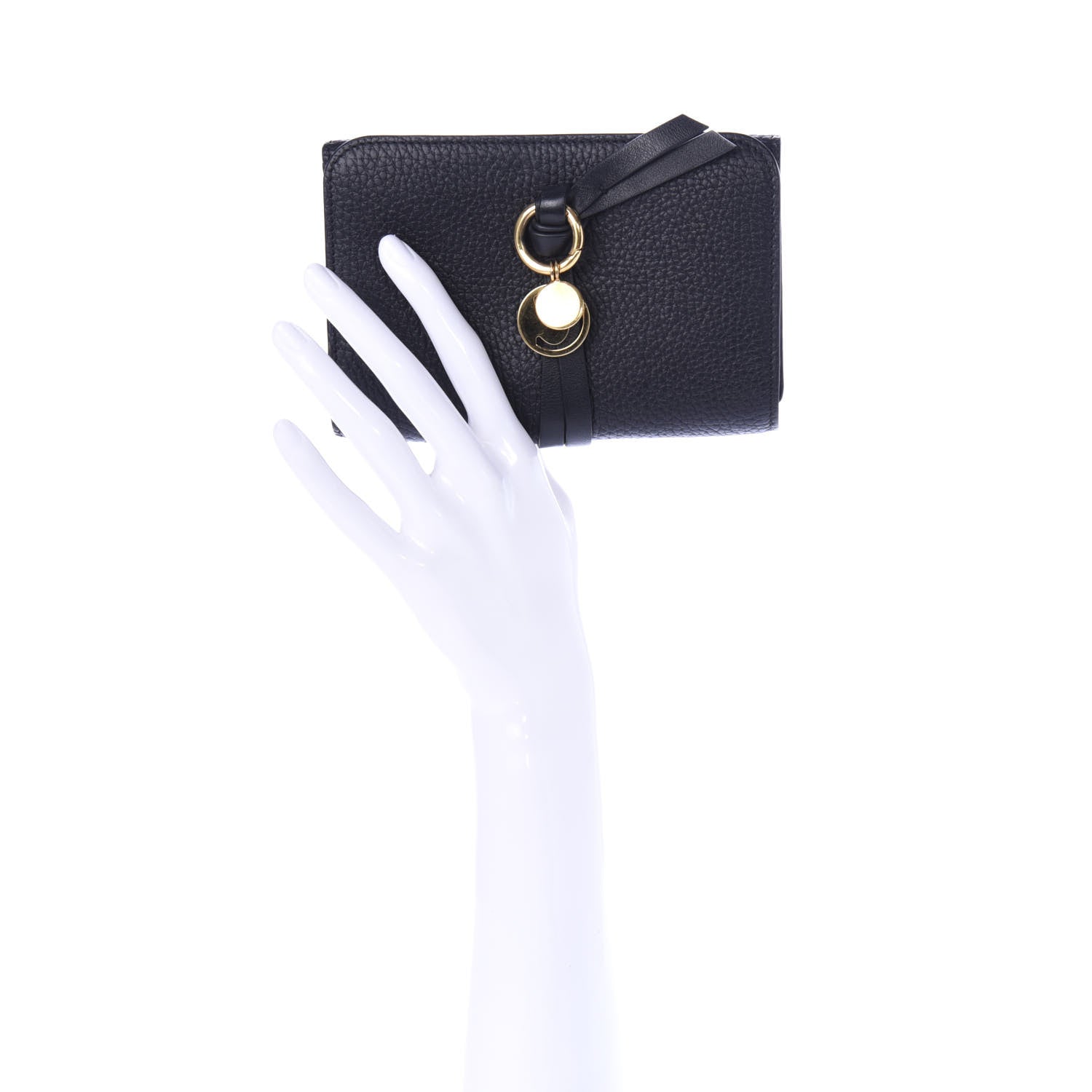 Chloe Grained Calfskin Alphabet Compact Wallet Black 2 of 9